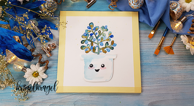 Kawaii malen lernen mit der Malanleitung auf dem Kreativblog Krigelkragel. Aquarell malen lernen und Kawaii Motiv mit Wasserfarben malen. Mit 3d Effekt und Videoanleitung.