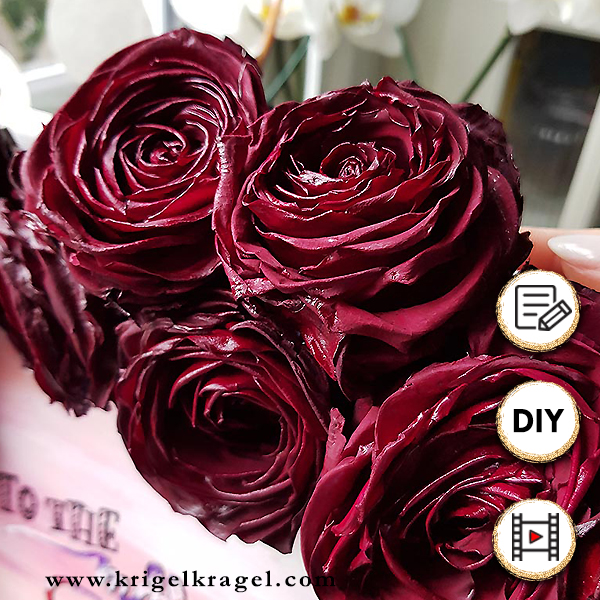 Valentinsgeschenk aus getrockneten Rosen. DIY Anleitung Rosen im Ofen trocknen und daraus ein Leinwandbild selber machen. Deko und Geschenkidee zum Valentinstag.