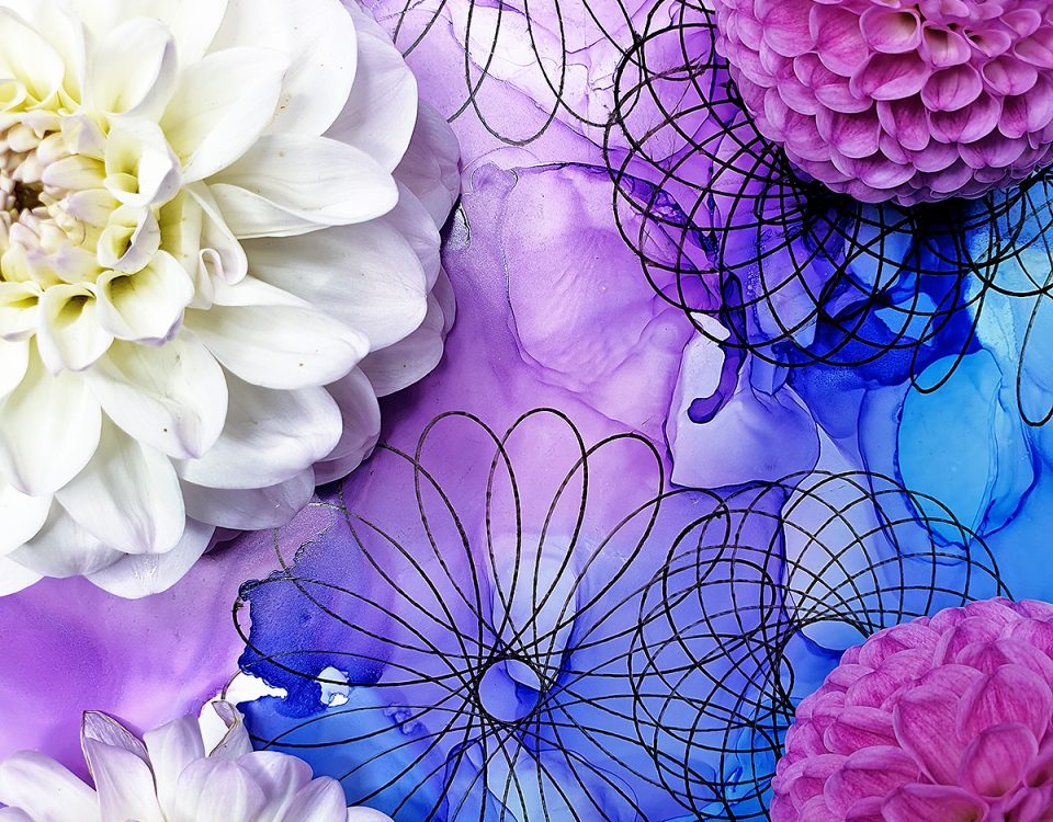 Blumen malen mit Malanleitung für Alkoholtinte und Aquarell. Blumenbilder selbermachen für Geschenke, Deko, Karten und mehr. Malen lernen mit Krigelkragel.