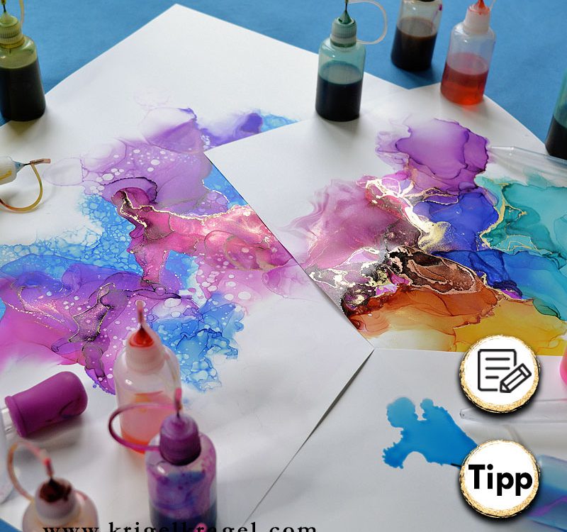Alles was man zum Malen mit Alchol Ink (Alkoholtinte) braucht. Hier findest du eine Liste für alle Materialen zum Malen mit Alkoholtinte. #alcoholink #alkoholtinte #malen