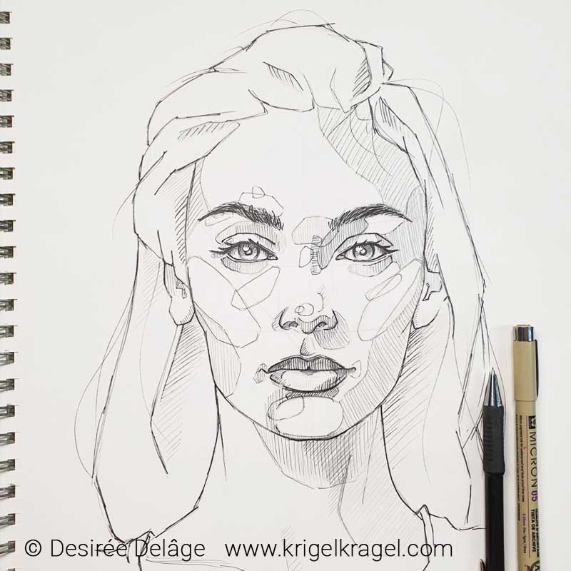 Gesichter zeichnen lernen bei der online Zeichenschule von Desiree Delage
